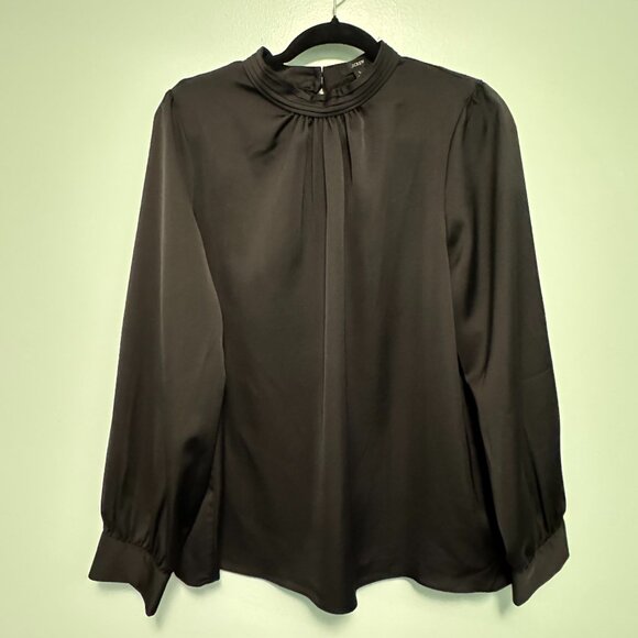 J Crew Tops - 🖤 J.Crew Black Satin Top - SIze Large 🖤0048